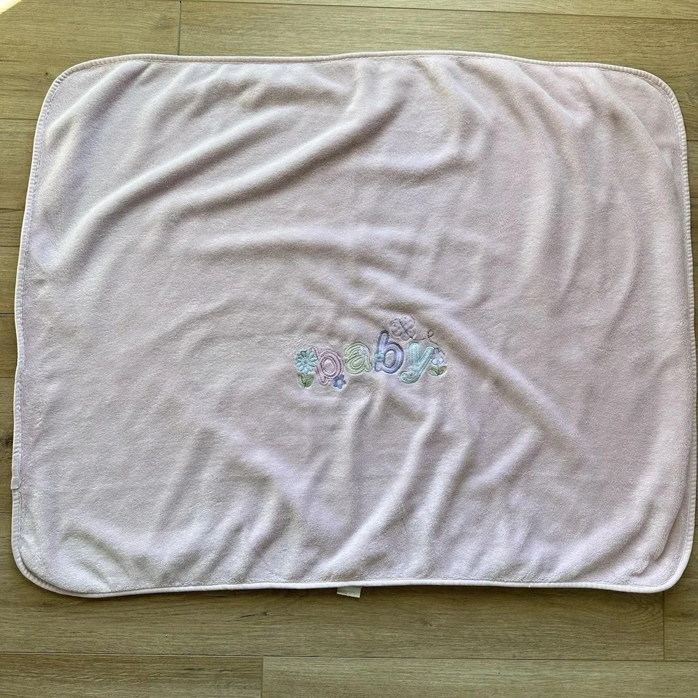 Just Born Baby Girl‎ Pink Butterflies Flowers Blanket Lovey Snuggle Soft VTG